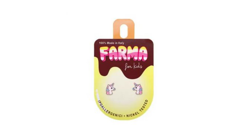 Farma bijoux hipoallergenic kids earrings 8mm unicorns-null