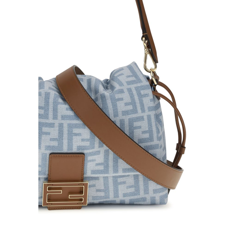 Blue cotton shoulder bag-null
