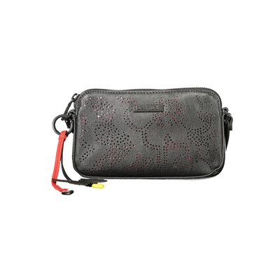 Nero poliuretano woman bag, Black, medium