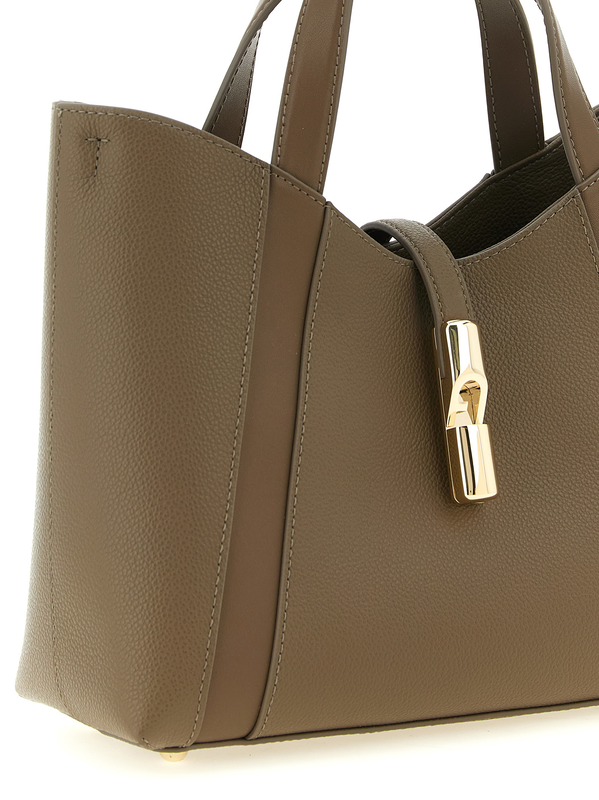 Gray calfskin tote bag-null