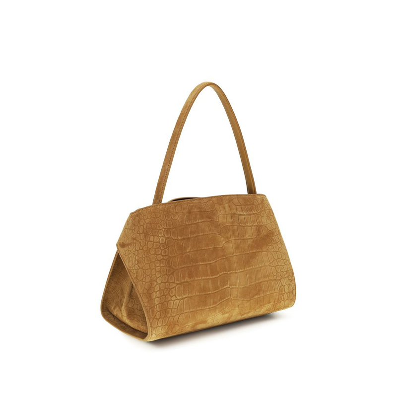 Beige goatskin shoulder bag-null