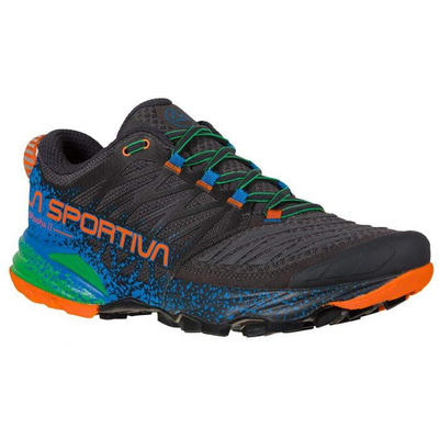 Akasha II mountain running shoes, Carbon/flame, medium