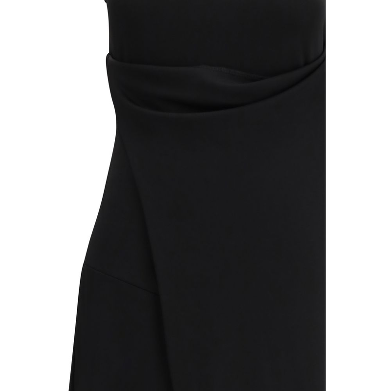 Black viscose casual dress-null