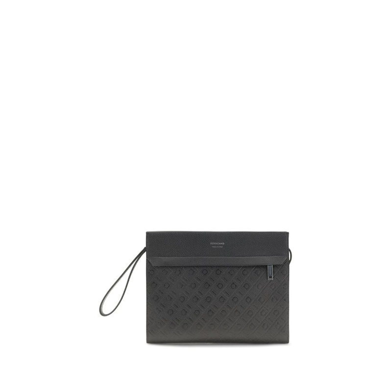 Black calf leather bos taurus shoulder bag-null