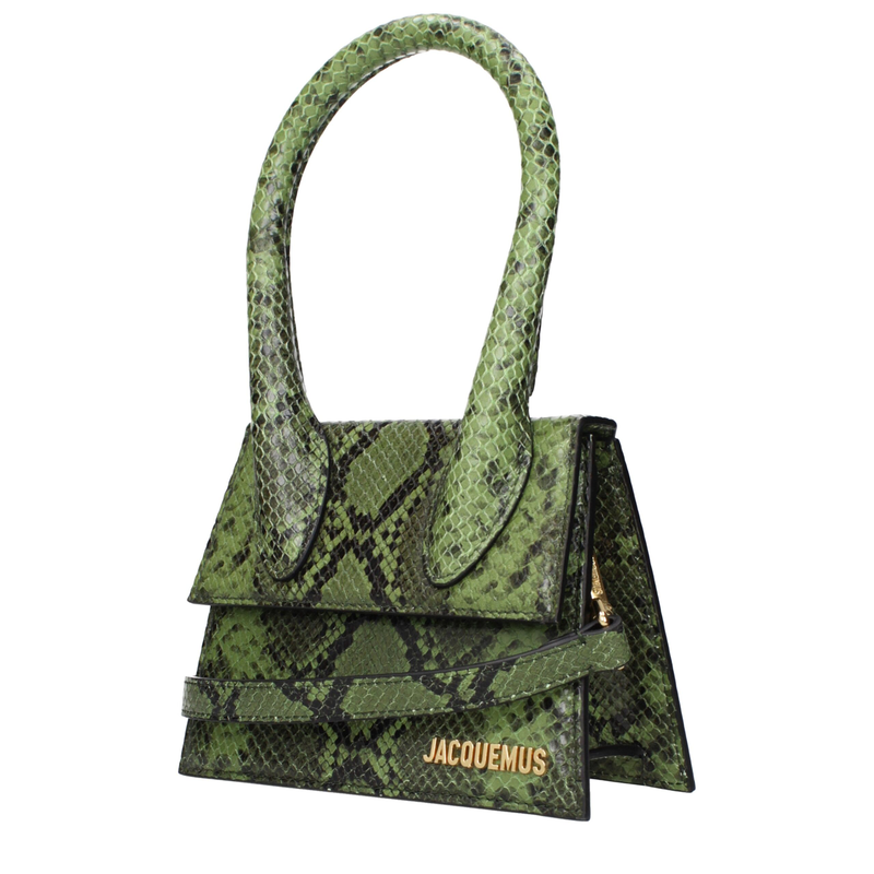 Green leather handbag-null