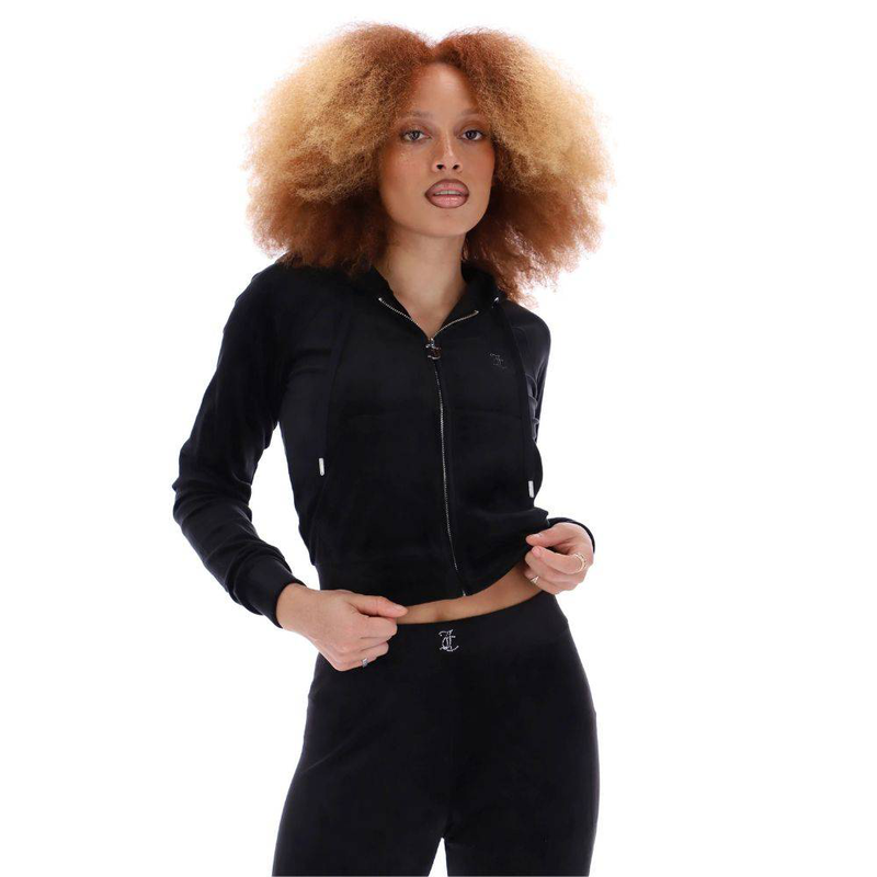 Juicy Couture madison diamante velour zip-through hoodie-null