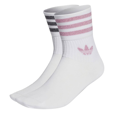 Mid cut glitter socks, White / Pink, medium