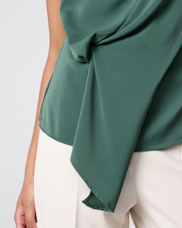 Blouse mock drapep neck image number null
