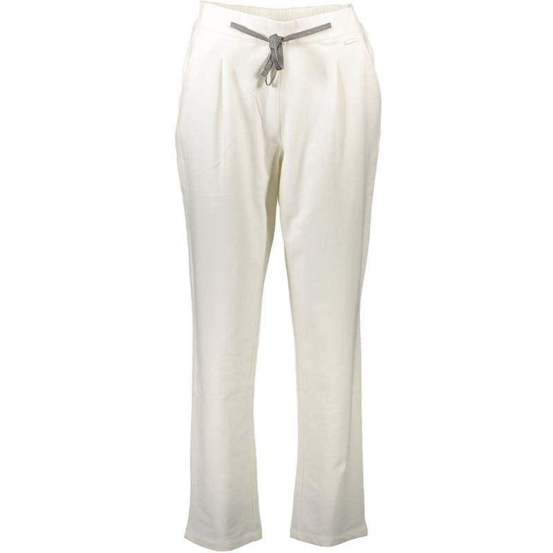 White cotton women's trousers-null