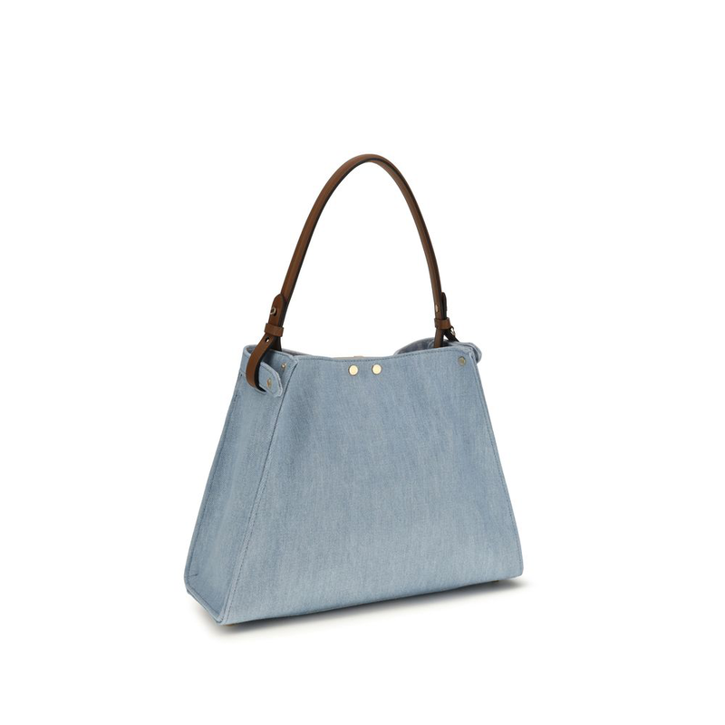 Blue cotton handbag-null