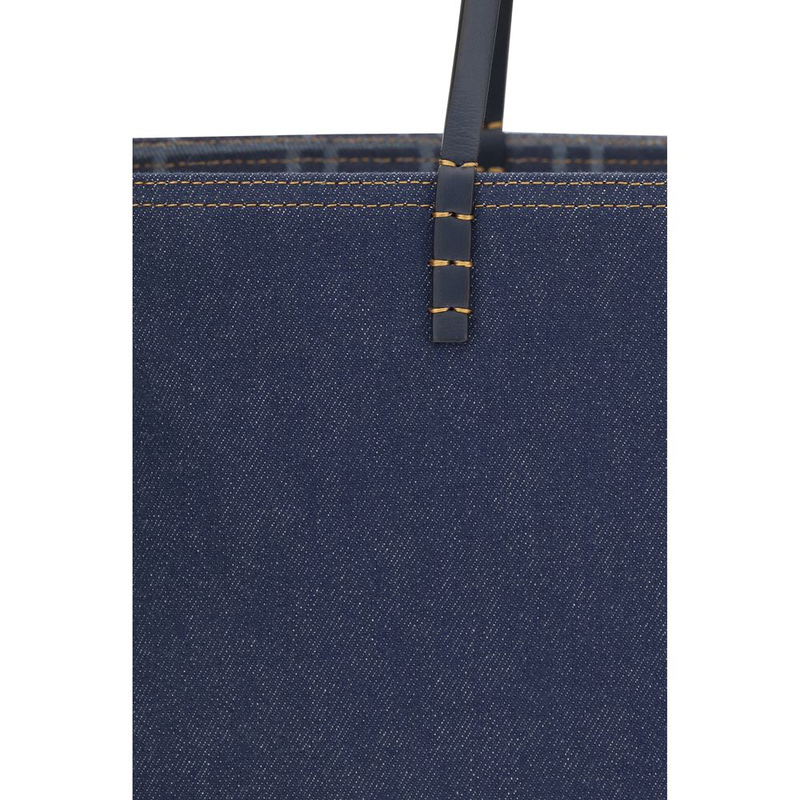 Blue cotton shoulder bag-null