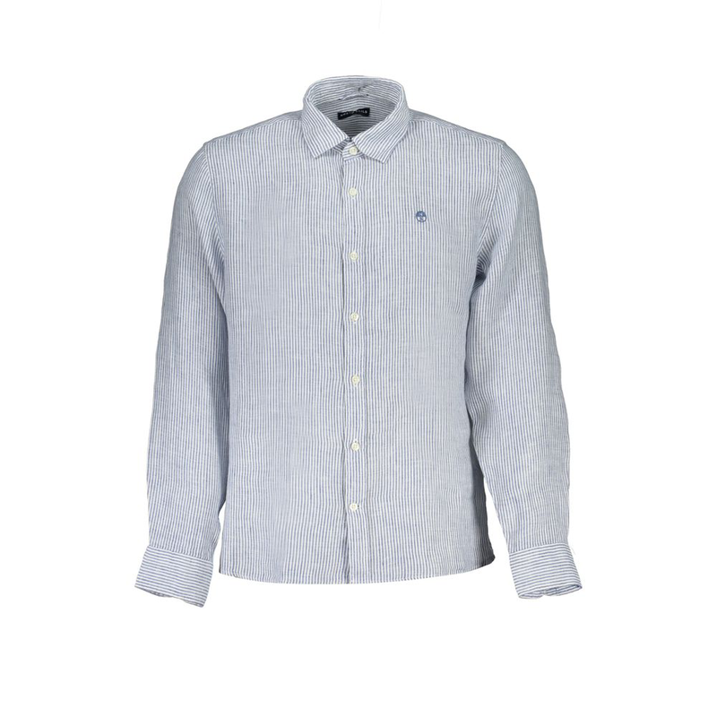 Blue linen men shirt-null