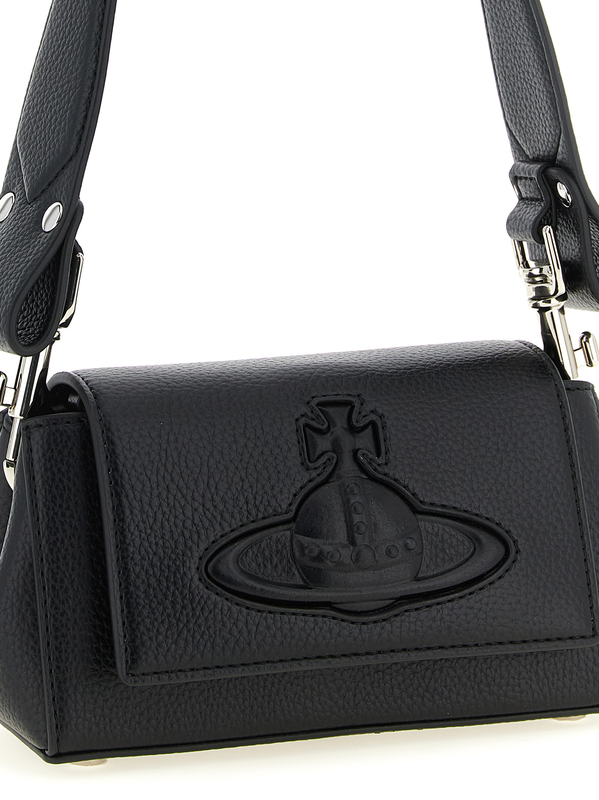 Black polyethylene shoulder bag-null