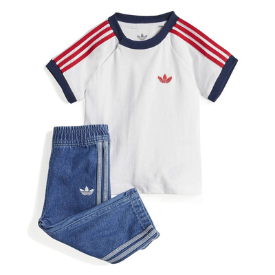 Adidas denim tee set, Blue, medium