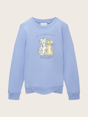 Printed sweatsh top kids girl, Calm Lavender, medium