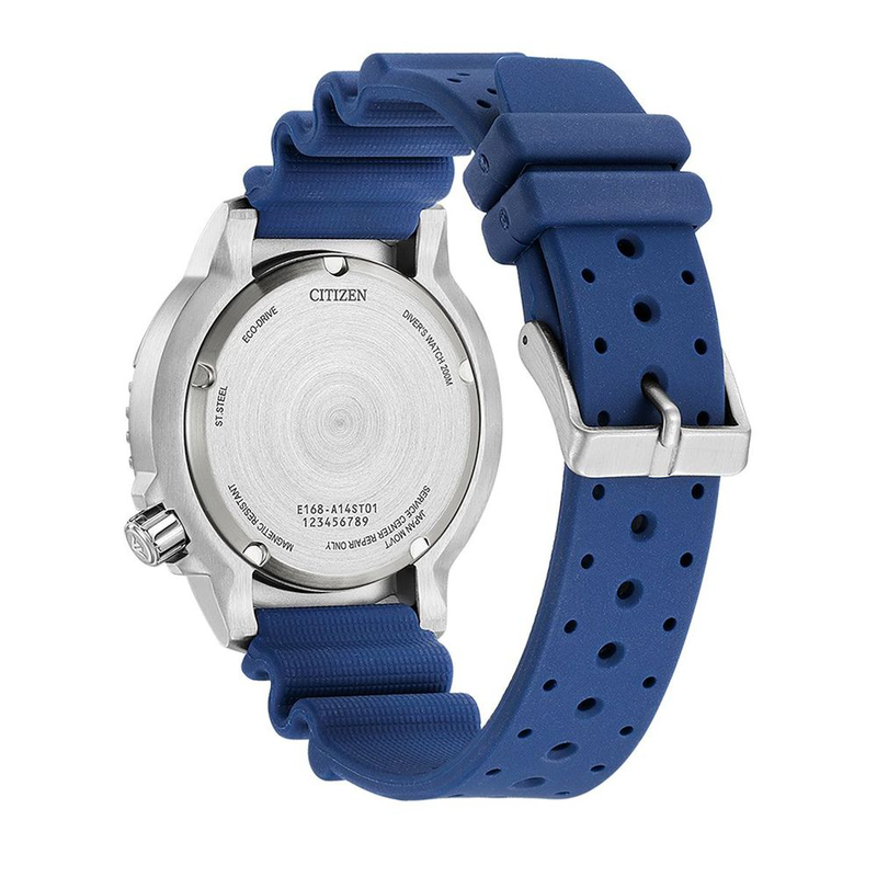 Blue rubber sport watch-null
