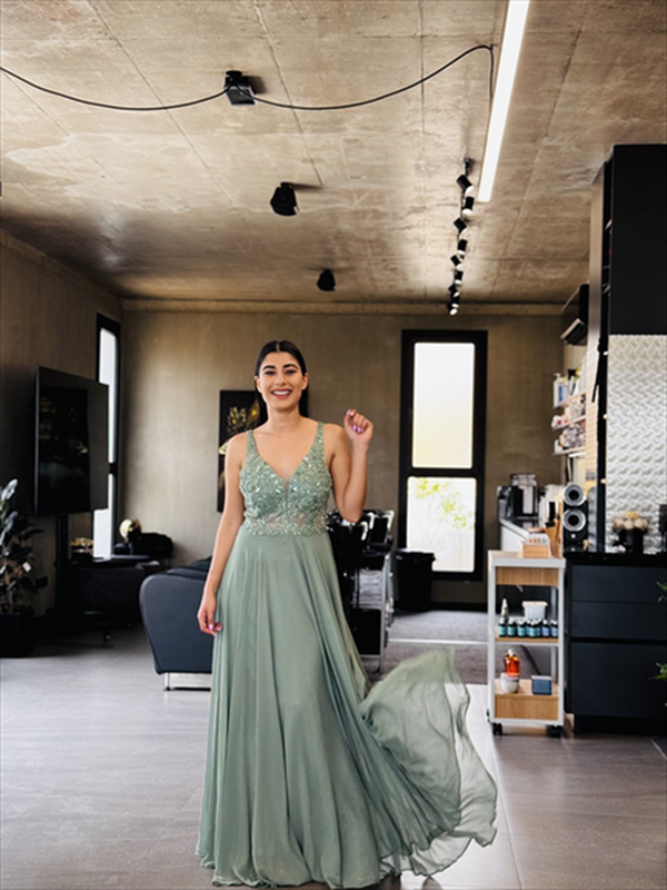 Maxi chiffon dress-null