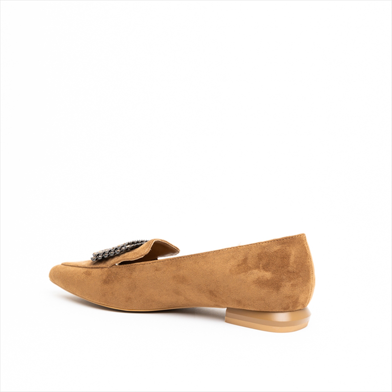 Mariella burrani jewelled buckle moccasin flat pumps-null