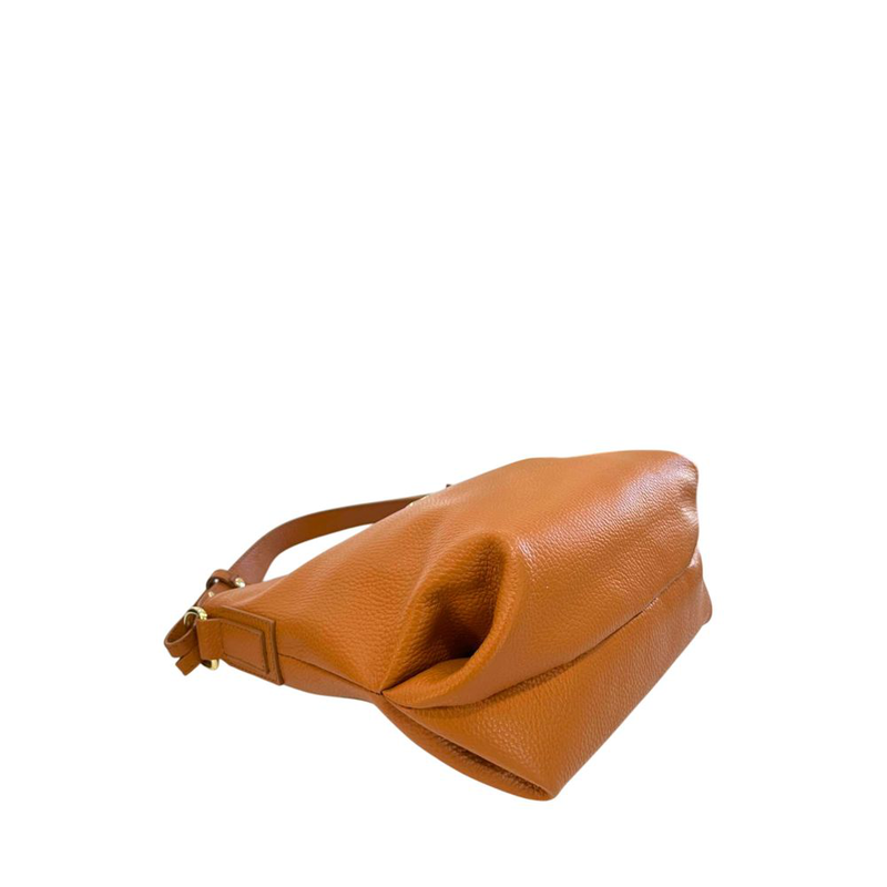 Brown leather women shoulder bag-null
