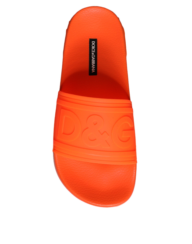Orange rubber slides sandals beachwear shoes-null