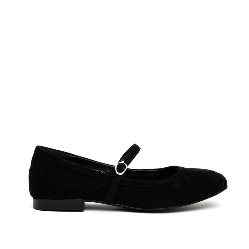 Miss belgini mary jane suede effect ballerina flat pumps-null