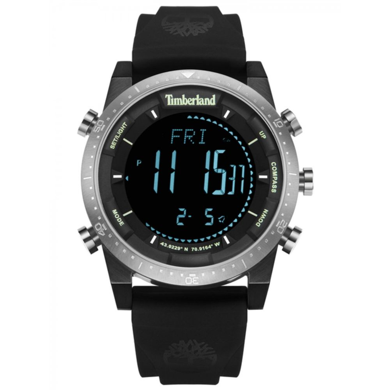 Black synthetic digital watch-null