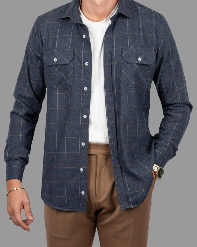 Blue Slim Fit Dezign Shirt-null