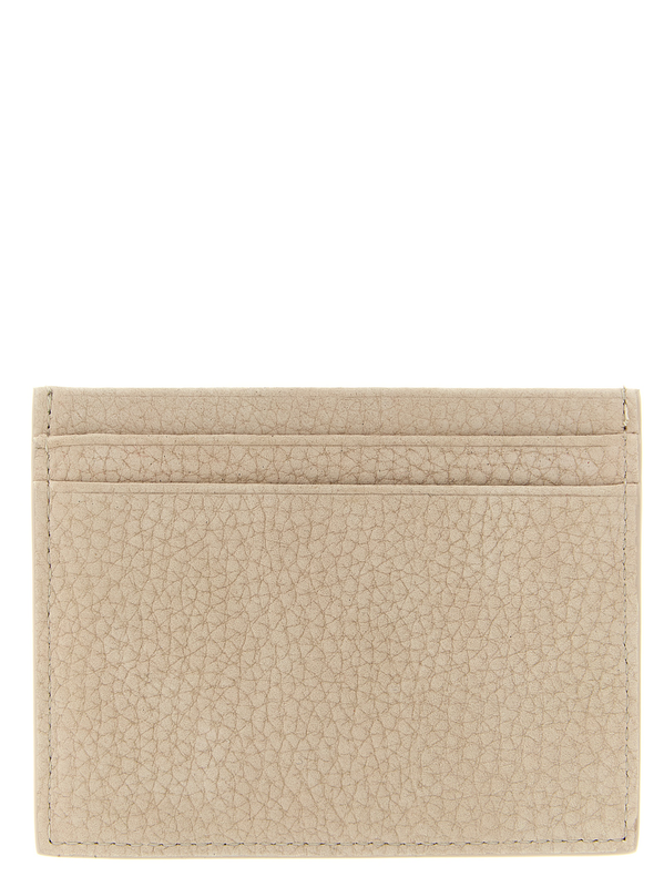 Beige calfskin cardholder-null