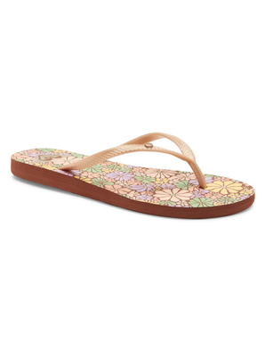 Roxy womens slaps bermuda print, Brown, medium