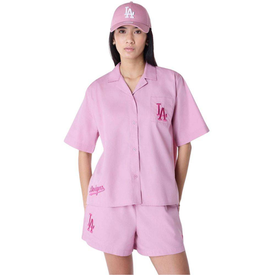 Women mlb script revere shirt los angeles dodgers, Ash Pink, medium