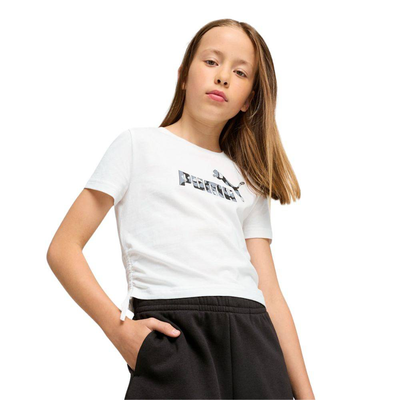 Essentials animal logo infill knotted t-shirt g, White, medium