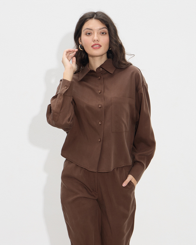 Shirt crop cupro-null