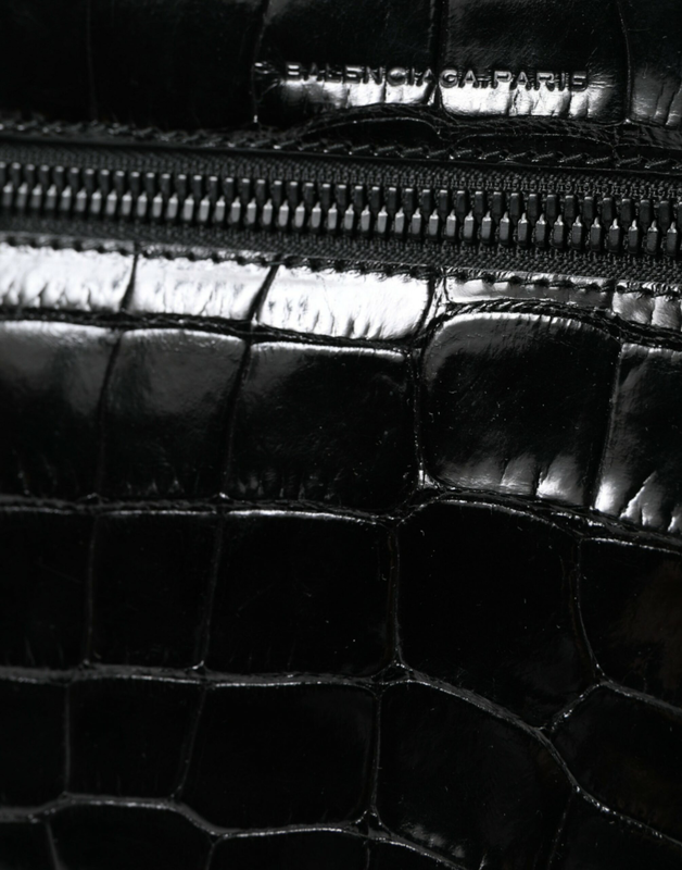 Black exotic leather shoulder crossbody camera bag-null