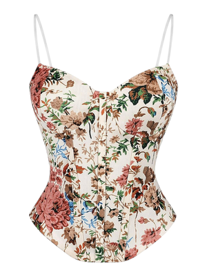 Floral corset top - pink, Pink, medium