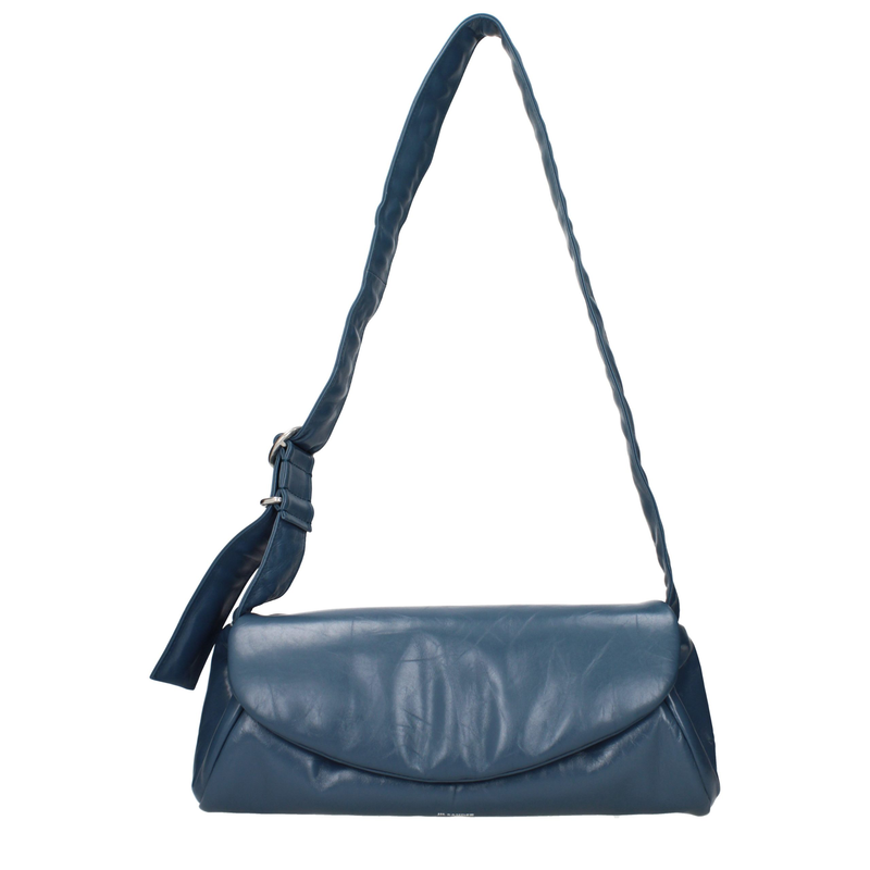 Blue leather crossbody bag-null