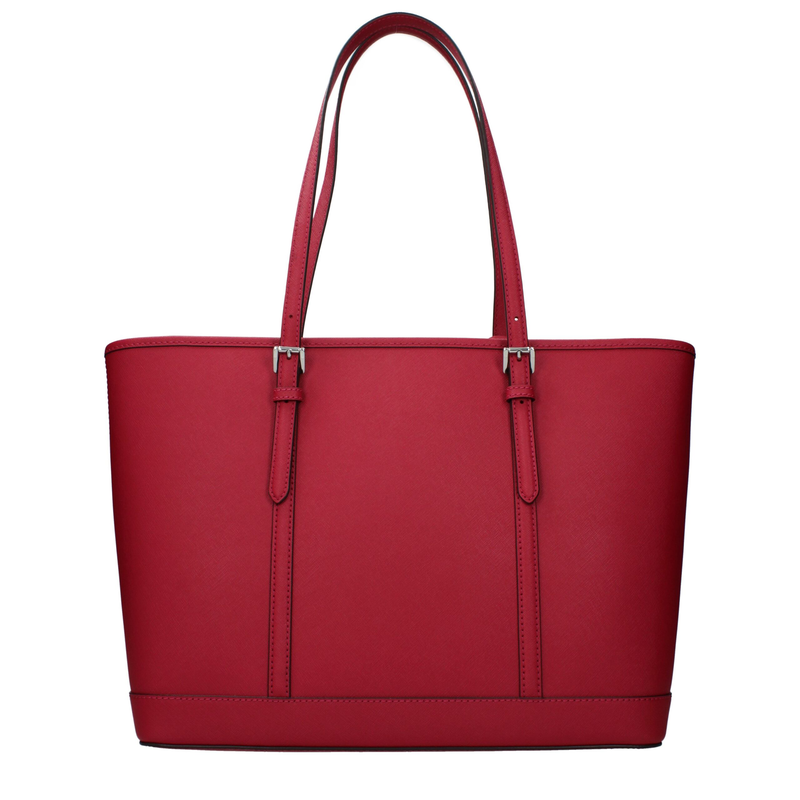 Red leather shoulder bag-null