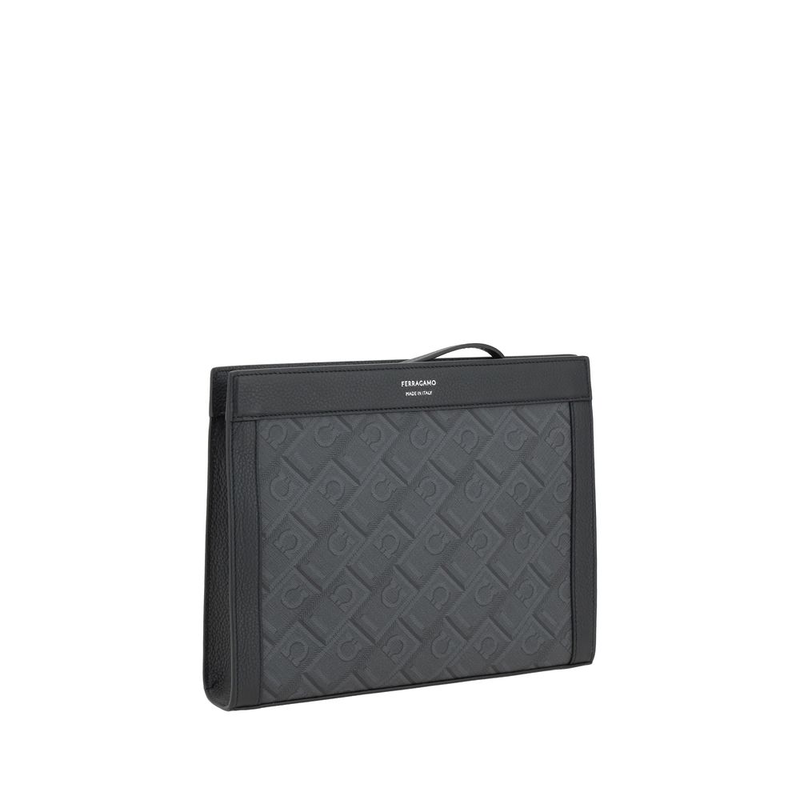 Gray polyethylene clutch bag-null