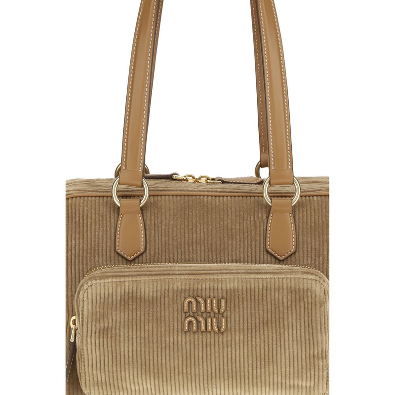 Beige cotton shoulder bag-null