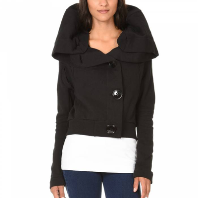Michiko maxi collar sweatshirt, Black, medium