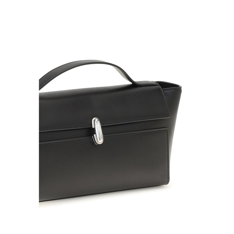 Black calf leather bos taurus clutch bag-null