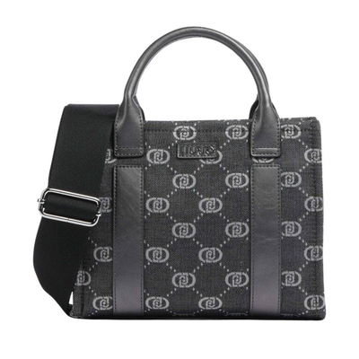 Liu Jo medium logo tote bag, Black, medium