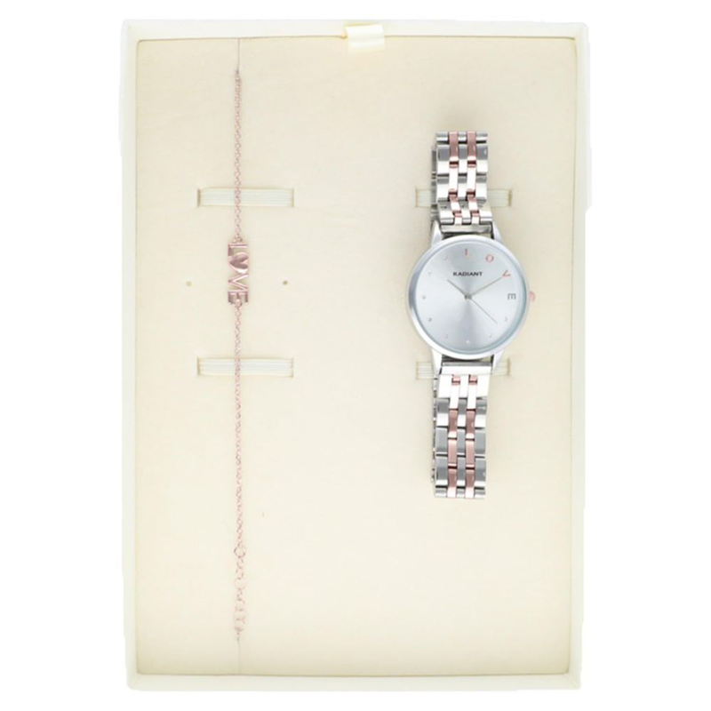 Gray stainless steel bracelet watch-null