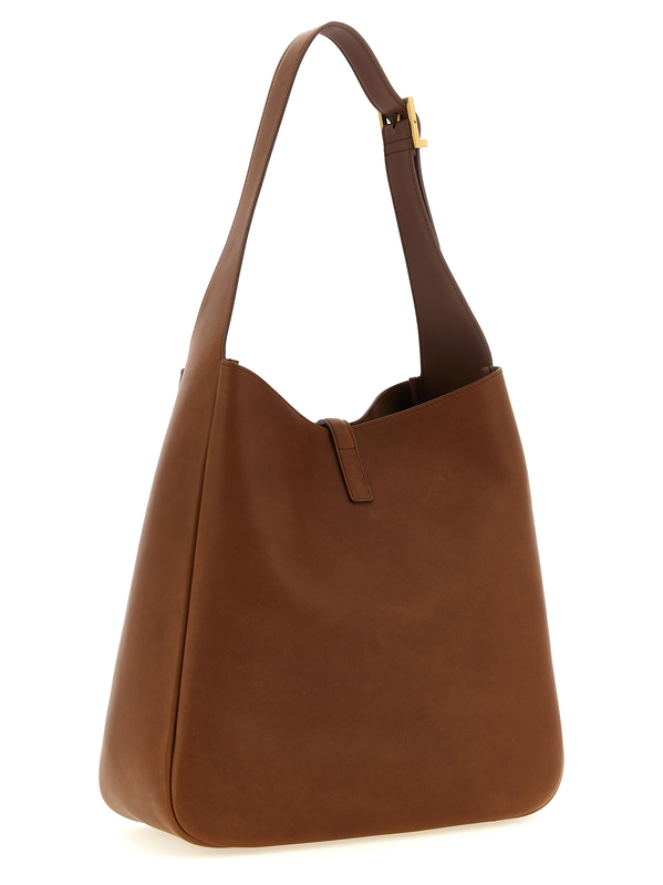 Brown calfskin shoulder bag-null