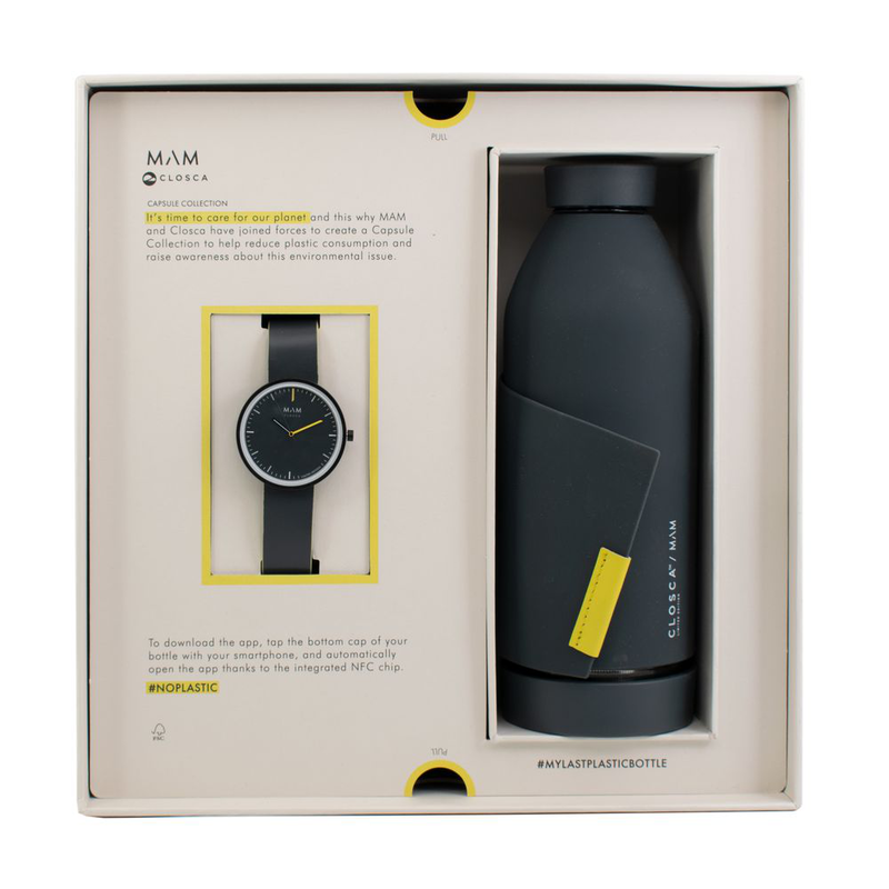 Gray leather dress watch-null