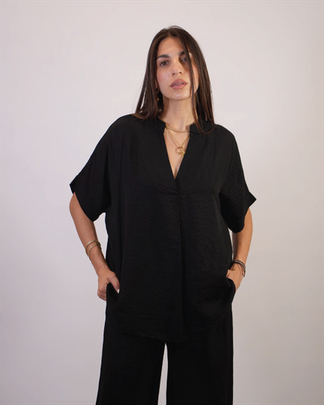 Linen oversized top with pants 26238-null