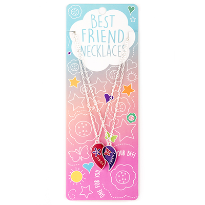 Best friend necklaces heart-butterfly split 14482399, Silver, medium