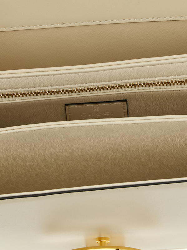White calfskin shoulder bag-null