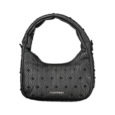 Black polyurethane women's bag, Black, medium