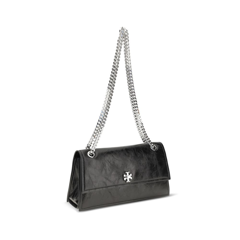Black suede leather shoulder bag-null