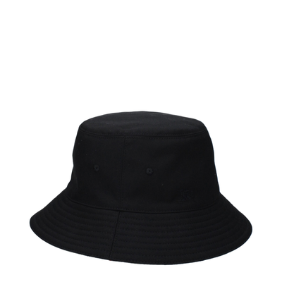 Black fabric bucket hat, Black, medium